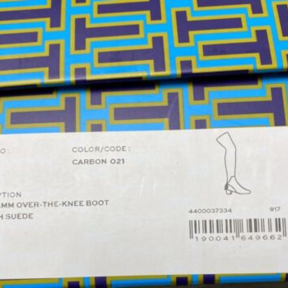 NWT TORY BURCH Laila Gray Suede Over The Knee Gold Plated Heel Boot | Size 6.5 - Picture 13 of 14